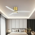 thumbnail image 5 of Dextrus 52 Inch Ceiling Fan with Light and Remote, Modern Flush Mount Fan Light With 6 Speeds, 3 Wood Blades - White & Gold, 5 of 11