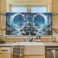 thumbnail image 2 of Yayeee Kitchen Curtains Tier Set of 2 Light Filtering 57"x24" Over Sink Window Panels, Floral Moon, 2 of 7
