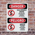 thumbnail image 4 of (2 Pack) Non-Potable Water No Drinking Bilingual OSHA Danger Sign 12 Inch X 18 Inch Indoor / Outdoor Rust-Free Aluminum Metal Signs for Workplace, Workshop, and Construction Site, Made, 4 of 8