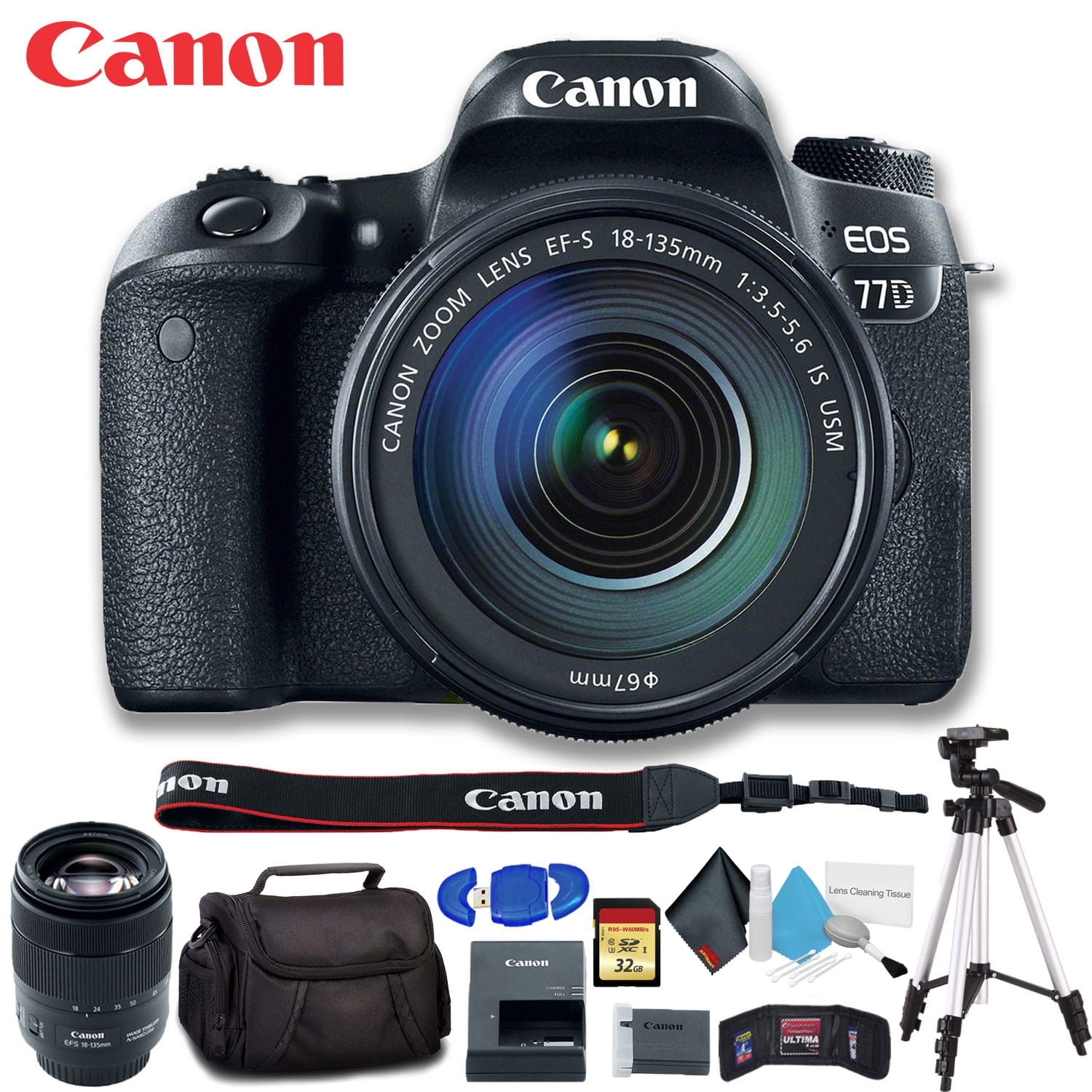 Canon EOS 77D DSLR Camera with 18135mm USM Lens (Intl Model) Ultimate