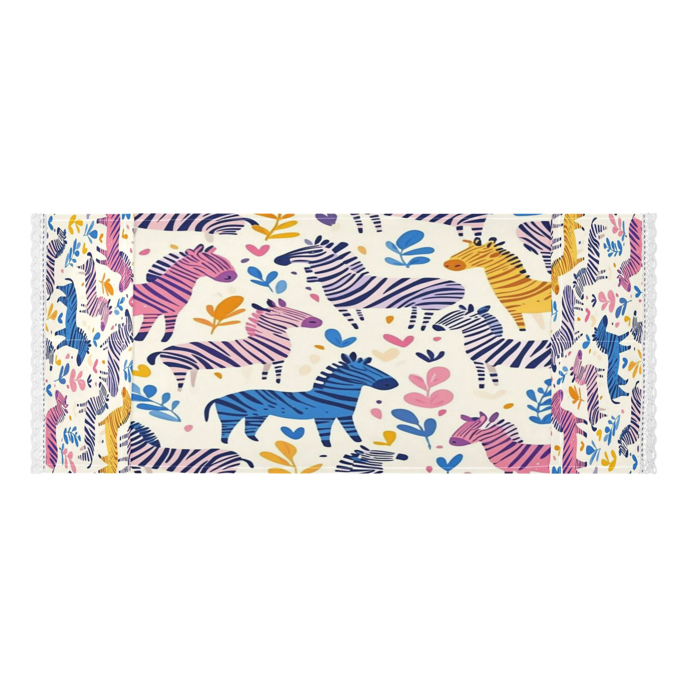 Colorful Lovely ZebraWasher and Dryer Covers Dust-Proof and Oil Resistant Fridge Cover with 4 Storage Pockets Washing Machine Top Cover for Laundry Kitchen Home 51.2 x 22 In