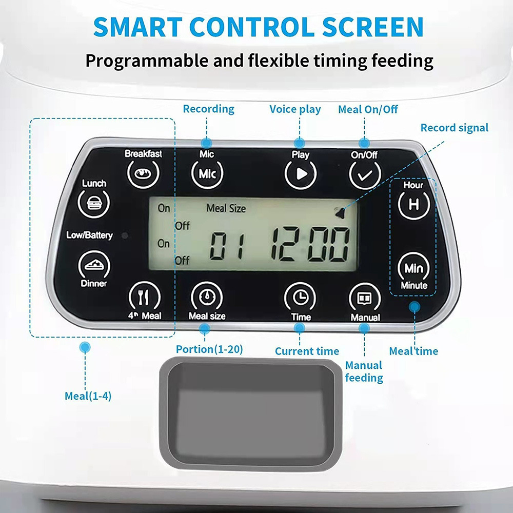Smart Robot Automatic Pet Feeder for Cats & Dogs - 3.5L Dry Food Dispenser with Timed & Portion Control, Dual Power Supply, and Removable Stainless Steel Bowl