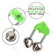 thumbnail image 4 of 10 piezas de campana de alerta dual con alarma extra fuerte para caña de pescar en tono plateado verde, 4 of 4