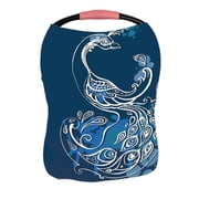 ABPHQTO Beautiful Peacock Nursing Cover Baby Breastfeeding Infant Feeding Cover Baby Car Seat Cover Infant Stroller Cover Carseat Canopy Breathable