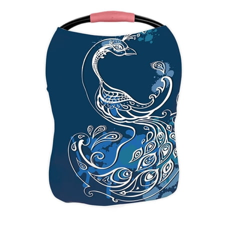 ABPHQTO Beautiful Peacock Nursing Cover Baby Breastfeeding Infant Feeding Cover Baby Car Seat Cover Infant Stroller Cover Carseat Canopy Breathable