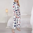 thumbnail image 4 of Disketp Pajamas Set Long Sleeve Sleepwear Womens Button Down Nightwear Pj Sets-Sailing Marine Travel, 4 of 9