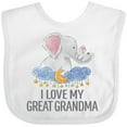 thumbnail image 3 of Inktastic I Love My Great Grandma Cute Elephants in Night Sky Boys or Girls Baby Bib, 3 of 4