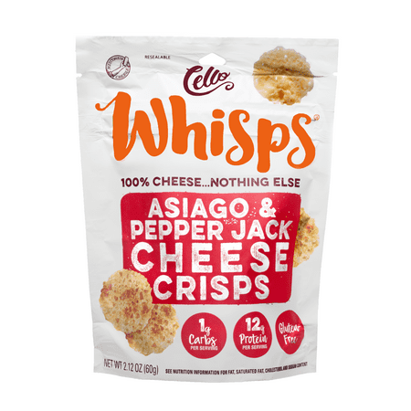 Artisan Food - Cello Artisan Whisps – Asiago Pepper Jack Crisps, 2.12oz