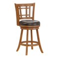 thumbnail image 1 of Bowery Hill 38"H Transitional Wood/Vinyl Swivel Counter Stool in Oak Brown, 1 of 1