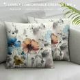 thumbnail image 3 of Nawypu  Watercolor Brown Grey Floral Pillow Covers Rustic Color Cream Gray Blue Flower Print Decorative Throw Pillows Modern Art Farmhouse Pillowcase Cushion Case, 3 of 5