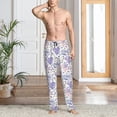 thumbnail image 2 of Balery Lavender Flowers Pantalones de pijama para hombre, pijama ultraligero, pantalón de descanso-Large, 2 of 6