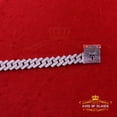 thumbnail image 6 of King of Bling's Monaco Men's Bracelet 925 Silver White 15ct Moissanite size 8 inch & Width 14mm, 6 of 12