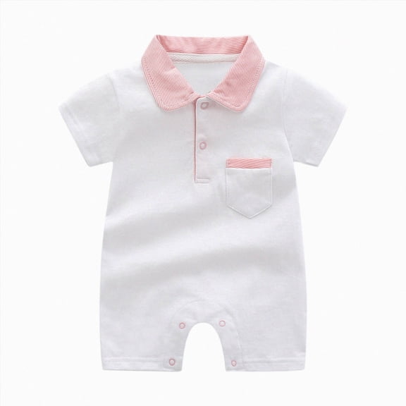 WUANDIXFA Baby Girl Summer Clothes 3 6 9 12 Months Cute Cotton Short Sleeve Romper Summer Wear, Baby Girl Outfits Baby Girl Clothes Summer Toddler Girl Summer Outfits,White,3-6 Months
