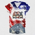 thumbnail image 4 of Camiseta de Manga Corta con Cuello en V Impresa para el Día Del Independiente, Camisetas con Cuello en V para las Mujeres, 4 of 4