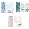 thumbnail image 3 of Multi-function Stationery Plastics Learning Measuring Tool Straightedge Trigonometry Protractor Drawing Ruler PINK, 3 of 8