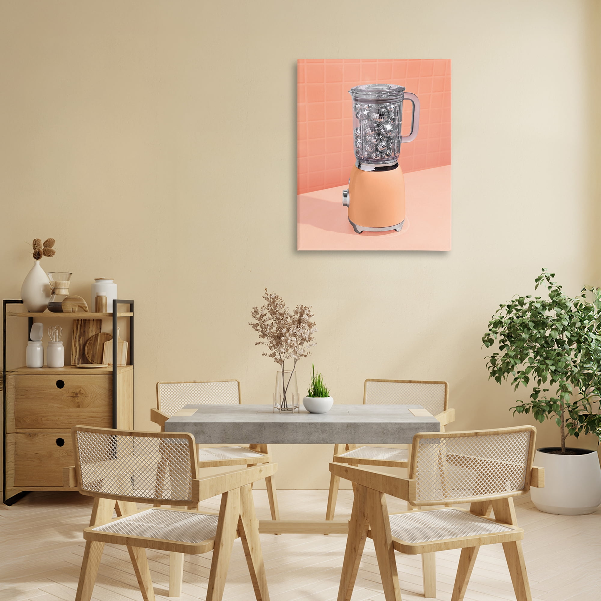 Stupell Industries Disco Drink Blender over Orange Canvas Wall Art, design by LISH Creative