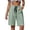 Mint Green#02, variant on Yteetum Bermuda Shorts for Women Summer Drawstring Button Knee Length Shorts Casual Solid Loose Fits Lightweight Comfy Hiking Shorts