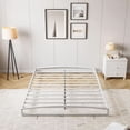 thumbnail image 1 of Tamaño completo size 6 - pulgada heavy - duty metal low marco de cama, noise - free mattress foundation, no necesita colchón base, fácil montaje, non - slip, blanca, 1 of 7