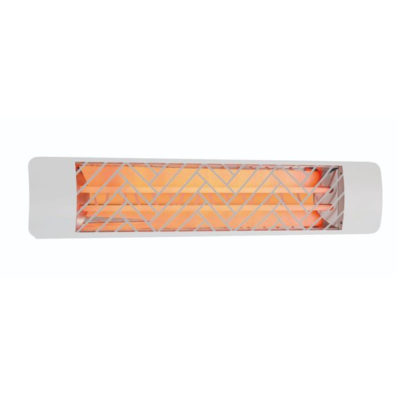 Eurofase Heating - 4000 Watt Electric Infrared Dual Element Heater-480 Voltage-White Finish-Chevron Decorative Fascia