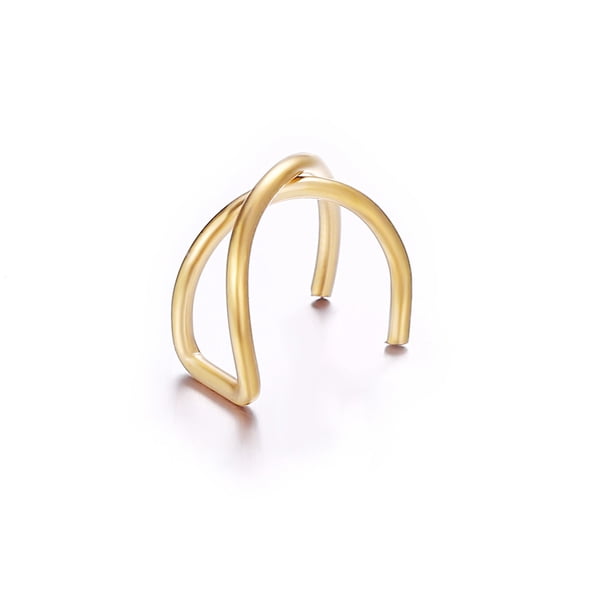 Pendiente de aleación con Clip para la oreja para hombre y mujer, joyería decorativa exquisita, decoración de moda para festivales, regalo Ropa, zapatos y accesorios Miscelánea oro cruzado Minnieouse AP013509-02
