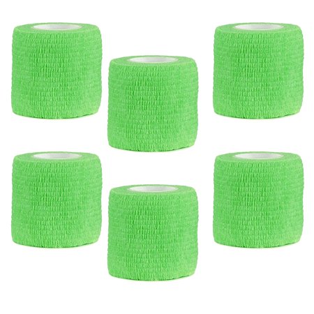 Tattoo Grip Cover Wrap,6PCS Disposable Cohesive Tattoo Grip Cover Elastic Bandage Handle Grip Tube for Tattoo Machine Tattoo Grip Accessories(Phosphor Green)