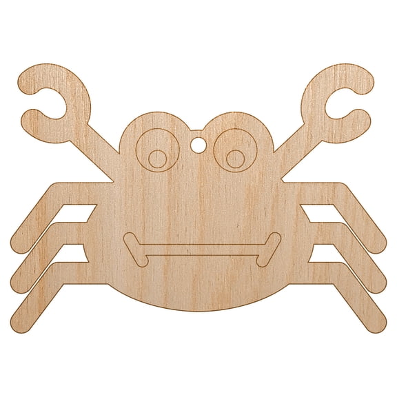 Silly Crab Wood Holiday Christmas Tree Ornament Unfinished DIY Pre-Drilled Craft
