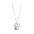 thumbnail image 1 of FELTECHELECTR 1 collar de plata con cadena de clavícula en forma de ratón, elegante y moderno, con circonitas a juego para mujer (oro rosa)., 1 of 4
