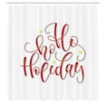 thumbnail image 2 of Ambesonne Ho Ho Ho Shower Curtain, Cursive Christmas Holiday, 69"Wx75"L, Dark Pink Yellow and Seafoam, 2 of 4