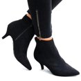 thumbnail image 2 of Bottines à Talon Bas Bas Fermeture à Glissière pour Femmes Bout Pointu Chaussures, 2 of 2