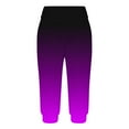 thumbnail image 4 of MIUOWANP Women's Cropped Pants Elastic Waist with Pockets Gradient Color Print Comfortable Casual Pants Size XXXL(14)Purple, 4 of 6