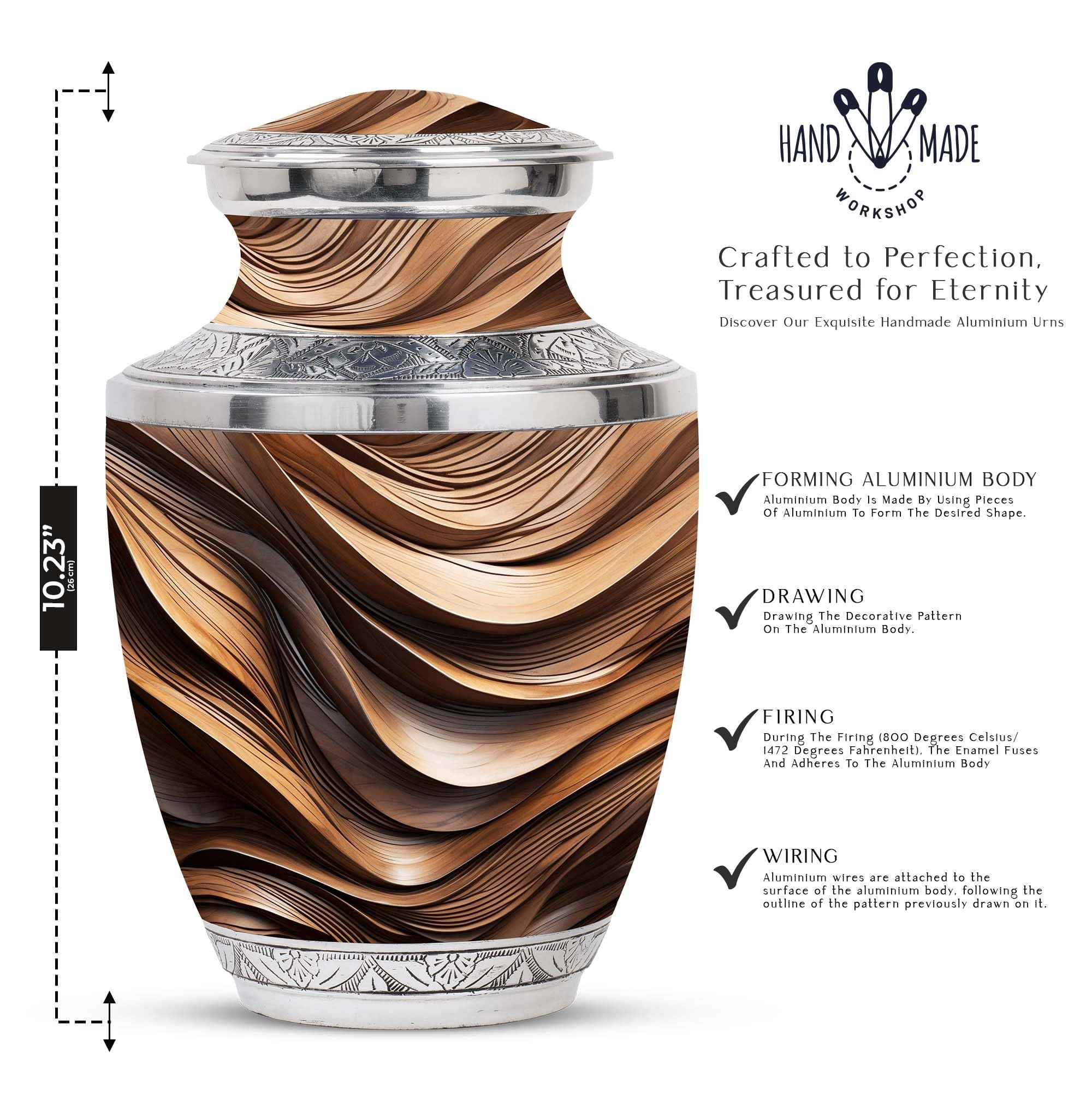 SUBSH Organic Wooden Waves - Large Urns for Human Ashes Adult Male - Burial Urns for Adults - Urns for Adult Female - Urns for Ashes Adult Male - -