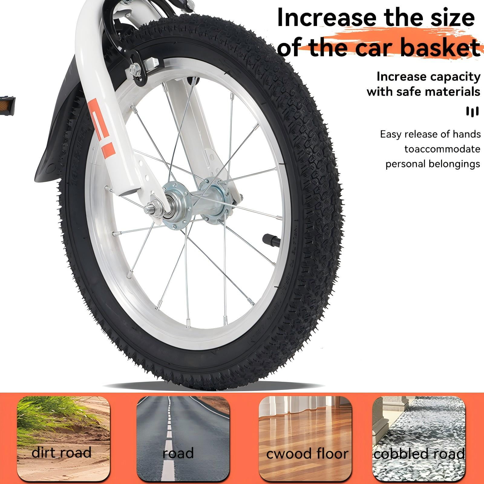 Aukfa 18-Inch Kids Bike for Boys & Girls Ages 5-10,Balance Bikewith Training Wheels, Coaster Brake & Front V-Brake,White