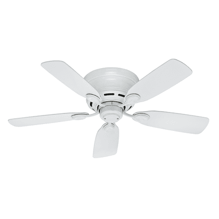 Hunter 42 Low Profile White Ceiling Fan With Pull Chain