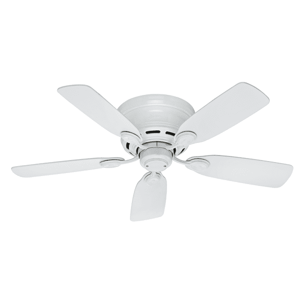 Hunter 42 Low Profile White Ceiling Fan With Pull Chain Com - 42 Inch Low Profile Ceiling Fan No Light