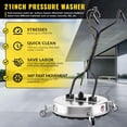 thumbnail image 5 of 21''Pressure Washer Surface Cleaner,4500PSI Power Washer Surface Cleaner Attachment with Wheels,Dual Handle,Stainless Steel Housing, 3/8'' Quick-Connect for Driveway Sidewalk Curb Deck Patio Cleaning, 5 of 7