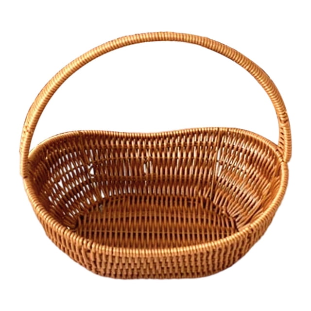 Cesta de almacenamiento de picnic de material PP, cesta tejida para alimentos o artículos pequeños, fácil de limpiar, ligera, resistente, multiusos. Longitud 29cm