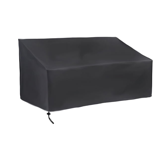 Cubierta De Polvo Para Banco De Patio, Tela Oxford Negra, Cubierta Protectora Para Silla De Jardín Con Cordón, Cubierta Impermeable Para Muebles Para Banco De 3 Asientos Al Aire Libre Yuarrent HA027556-02