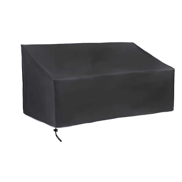 Cubierta De Polvo Para Banco De Patio, Tela Oxford Negra, Cubierta Protectora Para Silla De Jardín Con Cordón, Cubierta Impermeable Para Muebles Para Banco De 3 Asientos Al Aire Libre Yuarrent HA027556-01