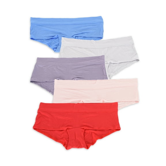 No Boundaries Women's Modal Boyshort Panties, 5-Pack