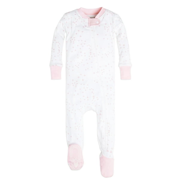 Burt's Bees Baby Baby Girls Sleeper Pajamas, Zip Front Non-Slip Footed  Sleeper PJs, 100% Organic Cotton