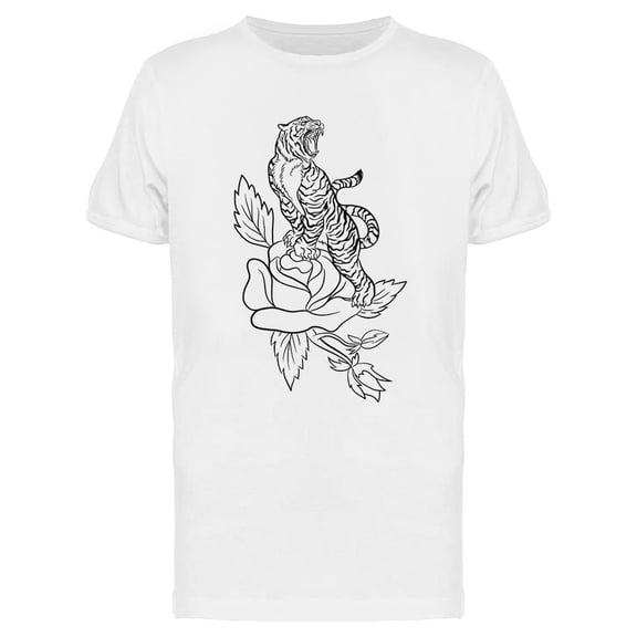 Tiger With Flower T-Shirt Men -Image by Shutterstock, Male Large