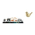 thumbnail image 1 of Escultura de pared de ciervo dorado con figura de pájaros para jardín, valla, exterior, interior, porche, decoración moderna para el hogar, sala de es, 1 of 8