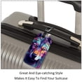 thumbnail image 3 of Square 2Pack PU Leather Wolf Cruise Luggage Tag with Privacy Cover and Name ID Tag for Travel Handbags Backpacks Luggage Tags, 3 of 6