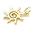 thumbnail image 2 of 20pcs Brass Pendants Sun Charms Rack Plating Long-Lasting Plated Lead Free & Cadmium Free with Jump Ring Real 18K golden Plated 16.5x13.5x1.2mm Hole: 3.3mm, 2 of 3