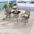 thumbnail image 4 of Patio Festival Wicker / Rattan 3-Piece Outdoor Bistro Set in Brown/Gray, 4 of 12