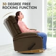 thumbnail image 7 of 360°Swivel Rocker Recliner Chair with Adjustable BackrestRocking Small Recliner Chair for Small Spaces, Small Rocker Recliner Chair for Living Room, RV, Nursery, Bedroom, Dark Brown, 7 of 7