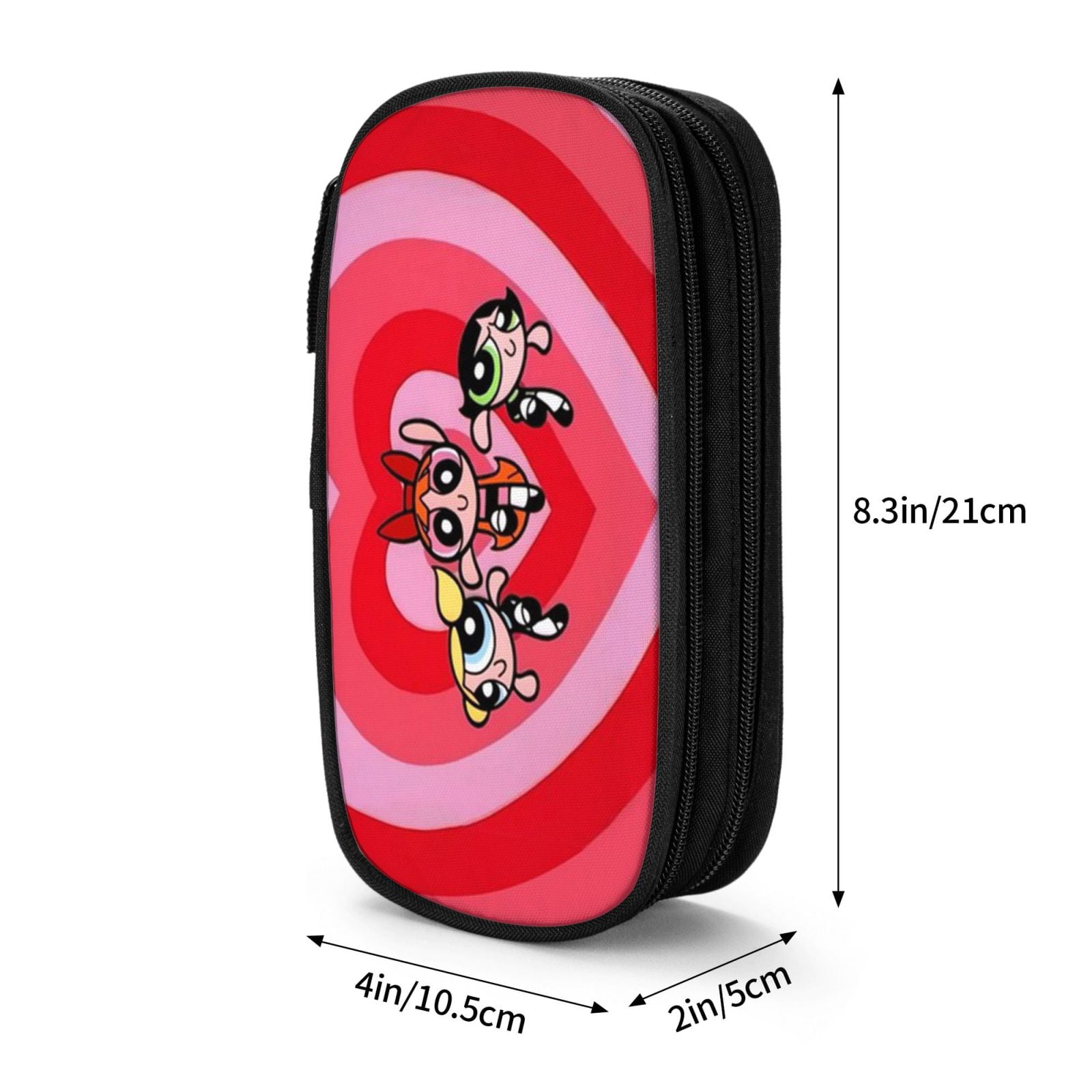The Powerpuff Gi-rls Pencil Case Large Capacity Pencil Pouch Penbag Office Stationery Organizer Travel Makeup Bag Black