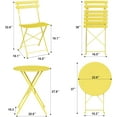 thumbnail image 5 of Twister.CK Bistro Table and Chairs Set of 2, 3 Piece Outdoor/Indoor Folding Patio Bistro Sets, 2 Chair Patio Furniture Set with Table, Foldable Coffee Tables for Balcony, Yard, Garden,Yellow, 5 of 8