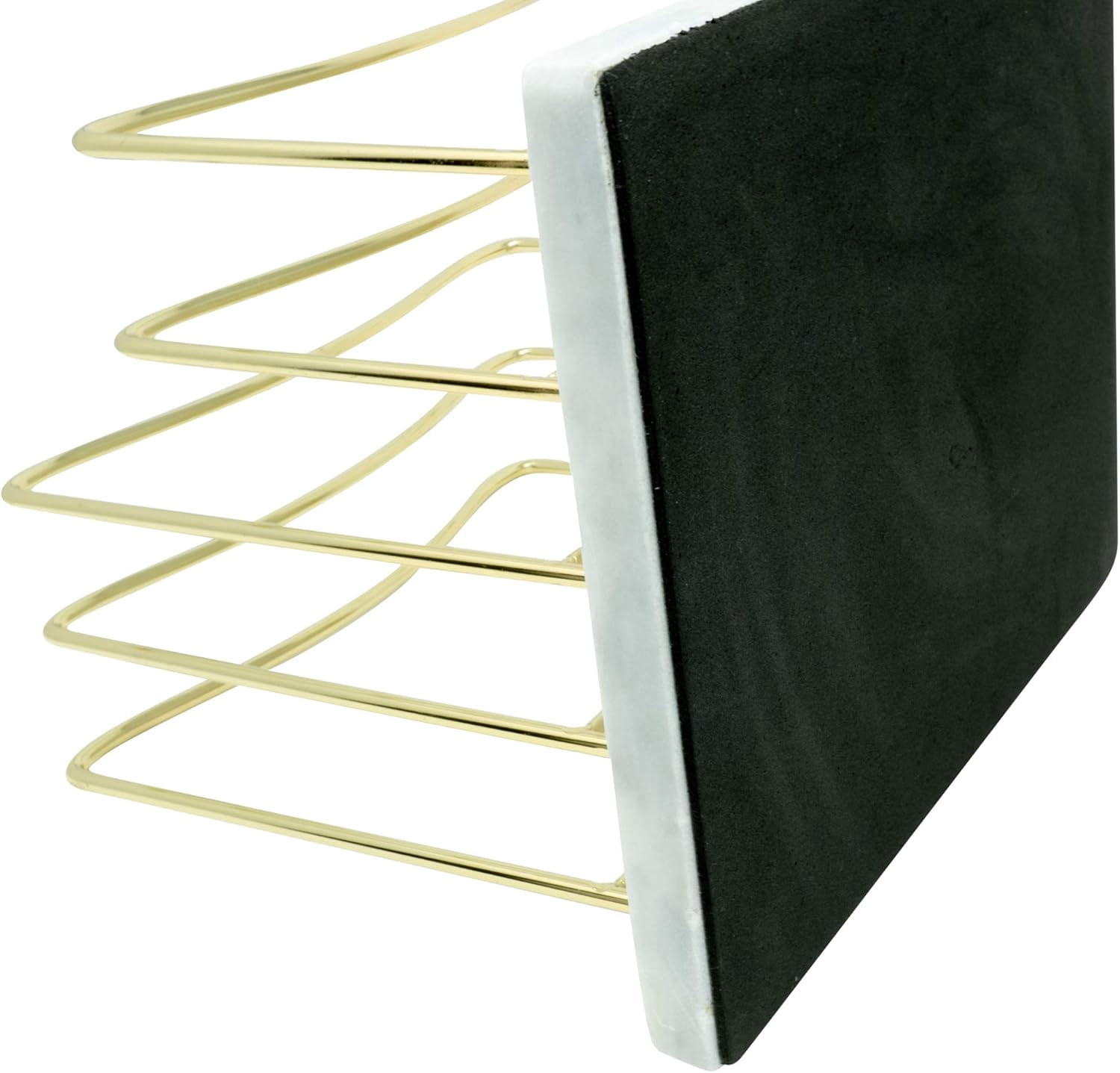 Real Marble File Holder - Marble Desk Accessories - Modern Marble Mail Organizer - Gold Mail Holder & Letter Tray (White + Gold)