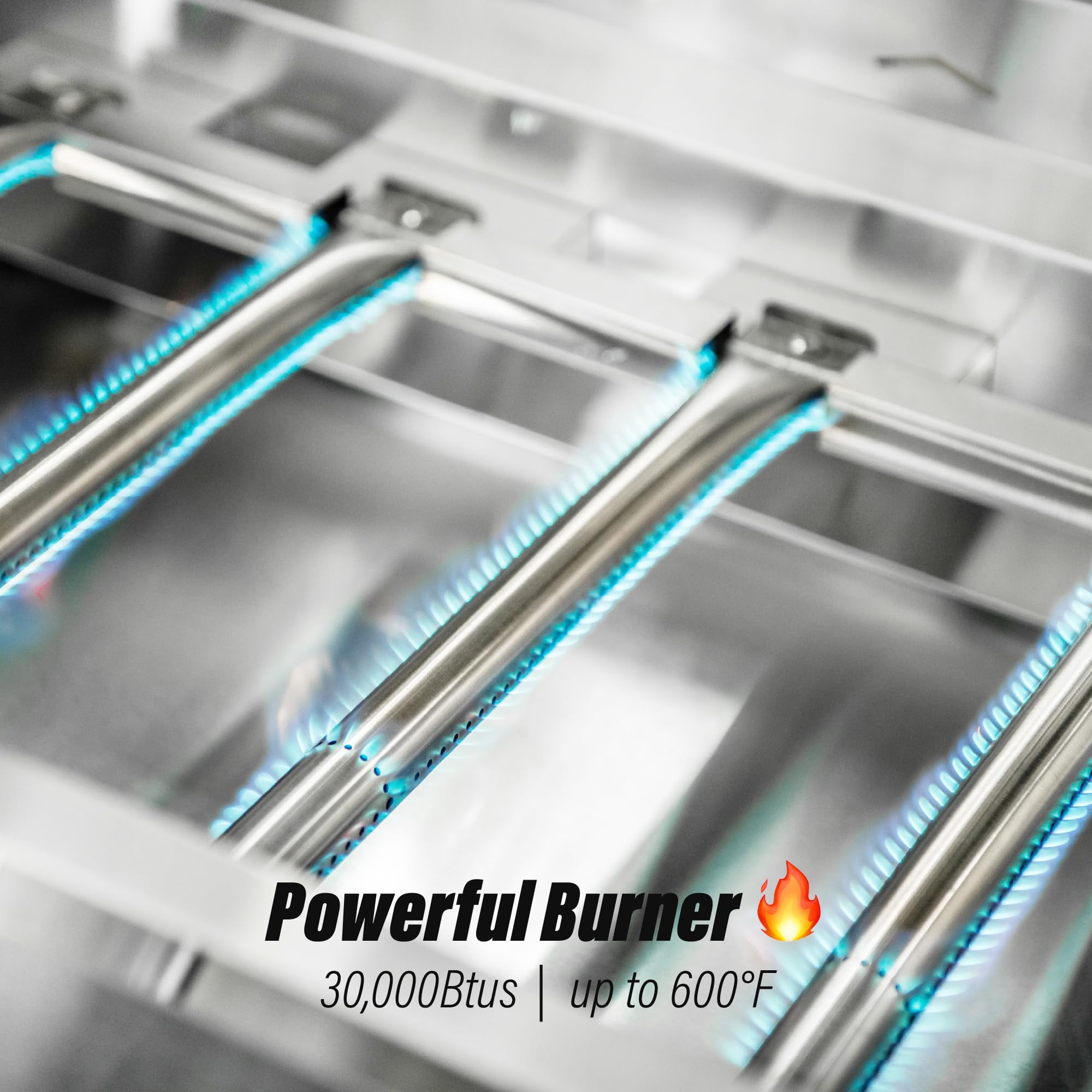 Chaleur Grill Outdoor 23 in 3-Burner Built-in Natural Gas Grill, 30000 BTU, Stainless Steel
